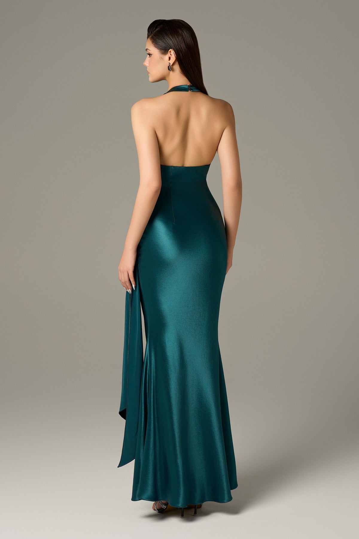 Dark Mallard Halter Maxi Dress