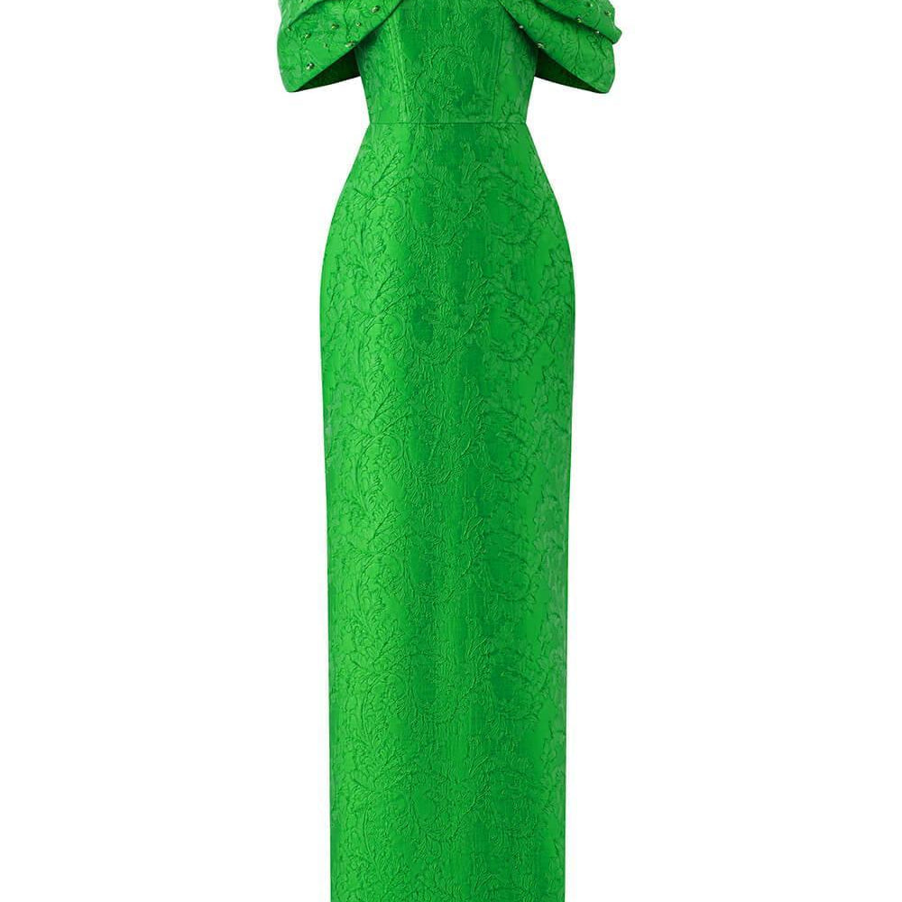 Kaleido Pegged Stone Jacquard Floor Length Dress - MEAN BLVD
