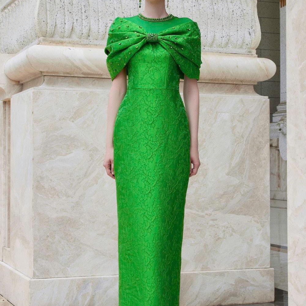 Kaleido Pegged Stone Jacquard Floor Length Dress - MEAN BLVD