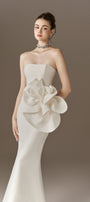 Floralia  Bandeau Maxi Dress With Oversized 3D Flower 3
