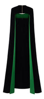 Kallie Sheath Cape Sleeved Velvet Floor Length Dress - MEAN BLVD