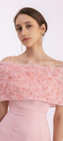Kamila A-line Flower Applique Mesh Taffeta Floor Length Dress - MEAN BLVD