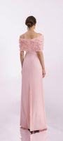 Kamila A-line Flower Applique Mesh Taffeta Floor Length Dress - MEAN BLVD