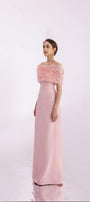 Kamila A-line Flower Applique Mesh Taffeta Floor Length Dress - MEAN BLVD