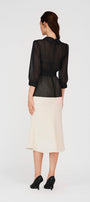 Kamiyah Peplum Flower Applique Organza Top - MEAN BLVD