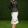 Kamiyah Trumpet Flower Applique Taffeta Calf Length Skirt - MEAN BLVD