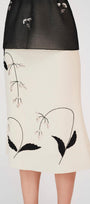 Kamiyah Trumpet Flower Applique Taffeta Calf Length Skirt - MEAN BLVD