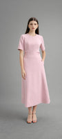 Karen A-line Round Neck Polycotton Midi Dress - MEAN BLVD