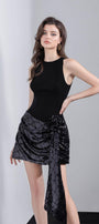 Karen A-line Sleeveless Sequin Mini Dress - MEAN BLVD