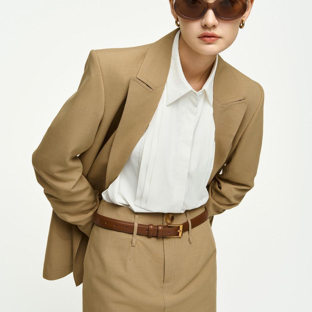 Karen Straight High Waist Twill Mini Skirt - MEAN BLVD