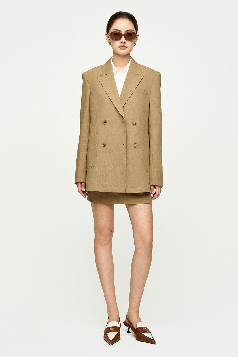 Karen Straight High Waist Twill Mini Skirt - MEAN BLVD