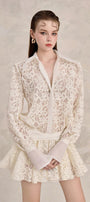 Karina Blouson Cuff Sleeved Lace Mini Dress - MEAN BLVD