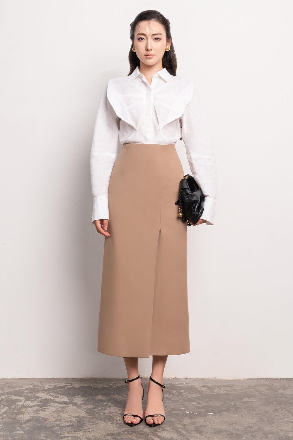 Katherine Hourglass Cuff Sleeved Linen Shirt - MEAN BLVD