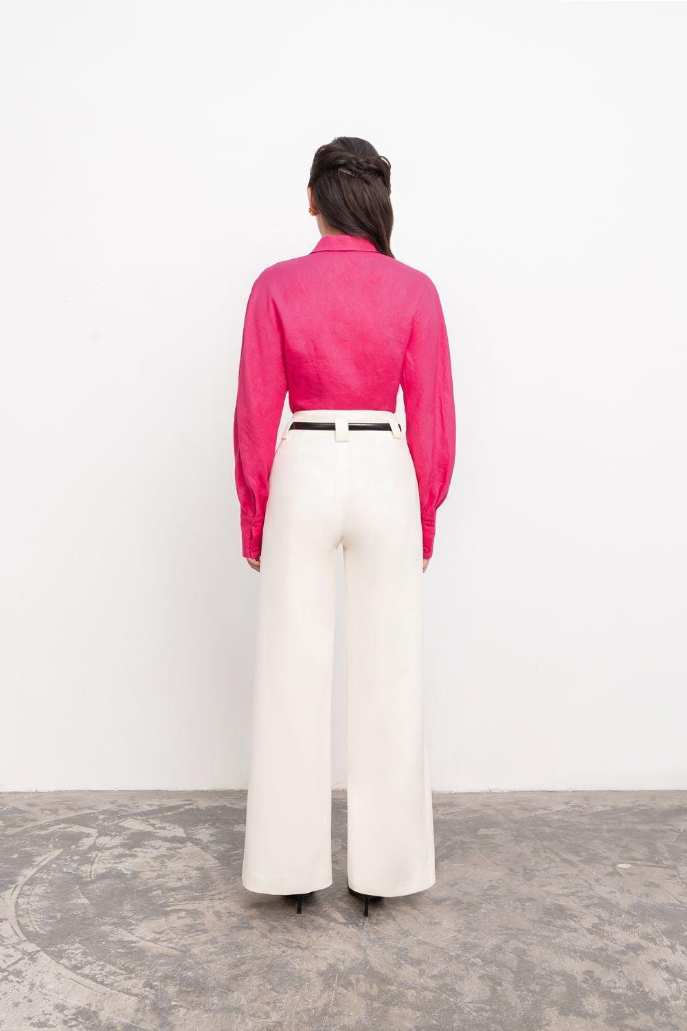 Katherine Hourglass Cuff Sleeved Linen Shirt - MEAN BLVD