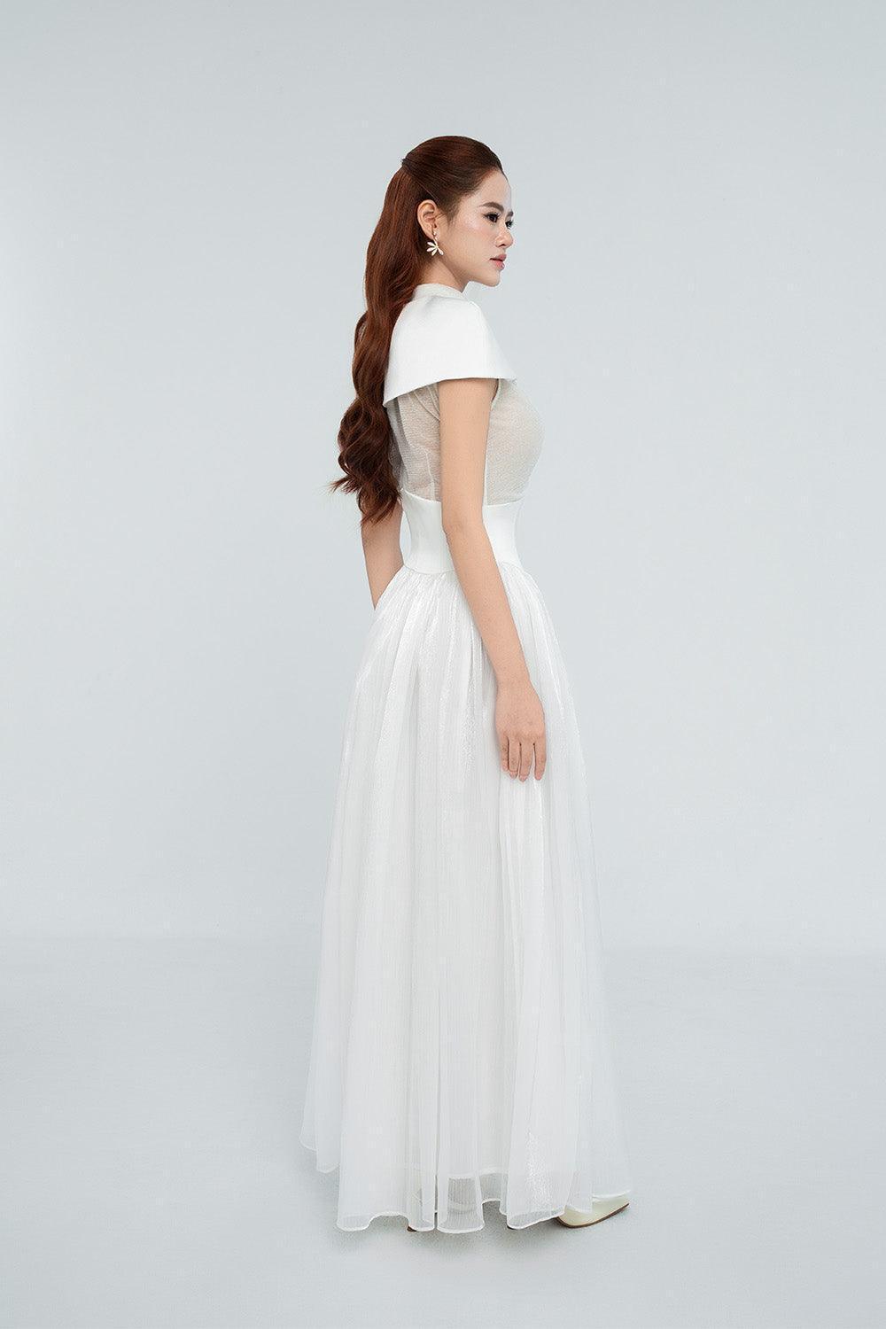 chanel maxi dress Chanel Lace Frill Maxi Dress