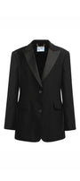 Kathy Sack Peak Lapel Cotton Blend Blazer - MEAN BLVD