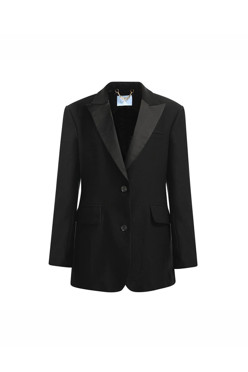 Kathy Sack Peak Lapel Cotton Blend Blazer - MEAN BLVD