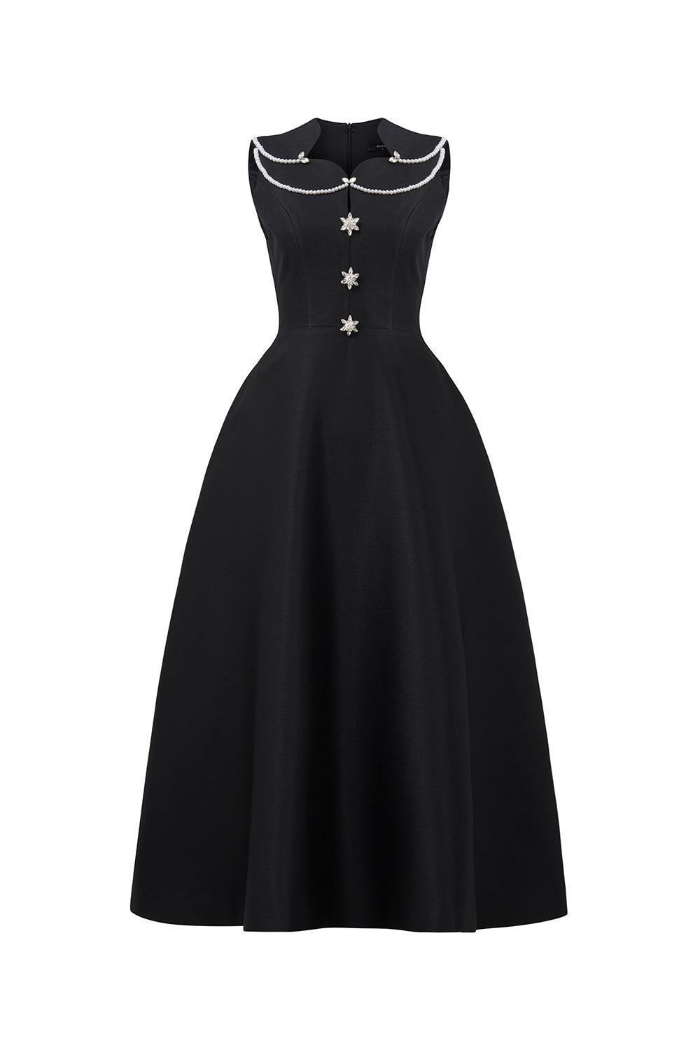 Katy A-line Sleeveless Trerena Taffeta Midi Dress - MEAN BLVD