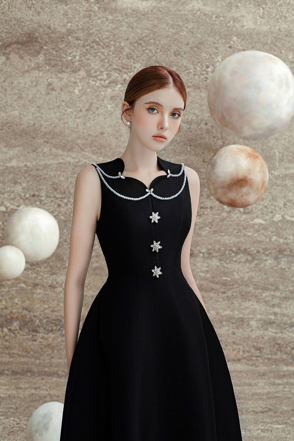 Katy A-line Sleeveless Trerena Taffeta Midi Dress - MEAN BLVD