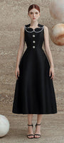 Katy A-line Sleeveless Trerena Taffeta Midi Dress - MEAN BLVD
