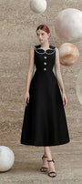 Katy A-line Sleeveless Trerena Taffeta Midi Dress - MEAN BLVD