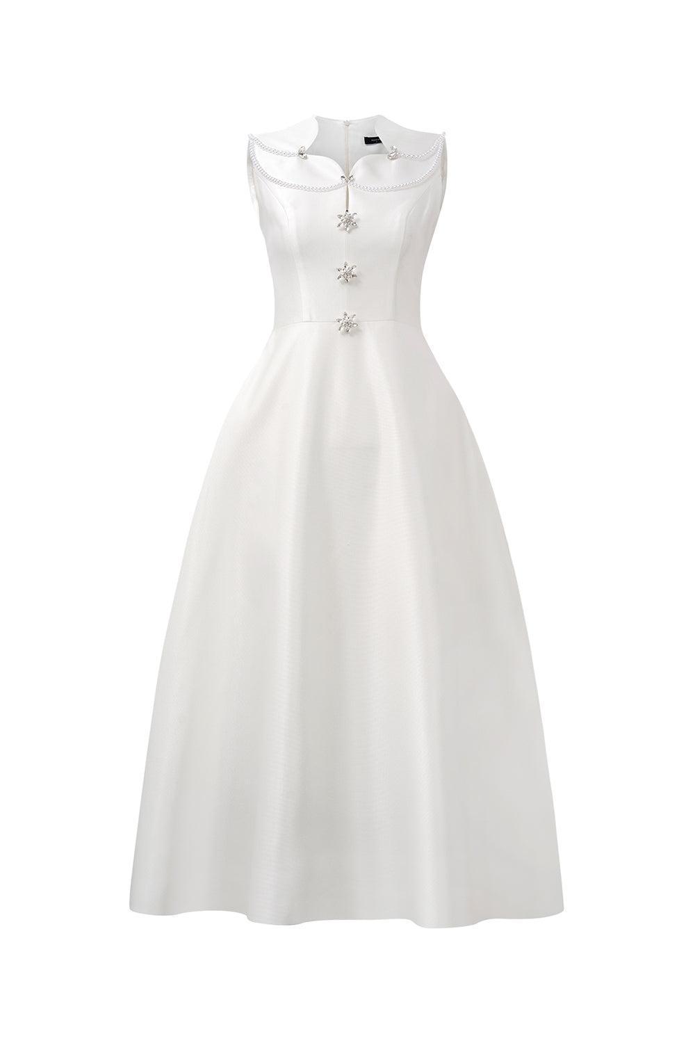 Katy A-line Sleeveless Trerena Taffeta Midi Dress - MEAN BLVD