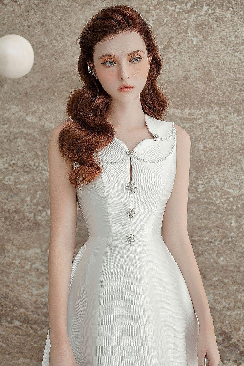 Katy A-line Sleeveless Trerena Taffeta Midi Dress - MEAN BLVD