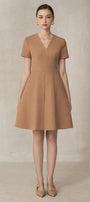 Kayleigh A-line V-Neck Polycotton Mini Dress - MEAN BLVD