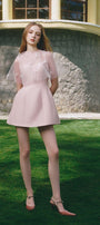 Keira A-line Cape Shoulder Taffeta Mini Dress - MEAN BLVD