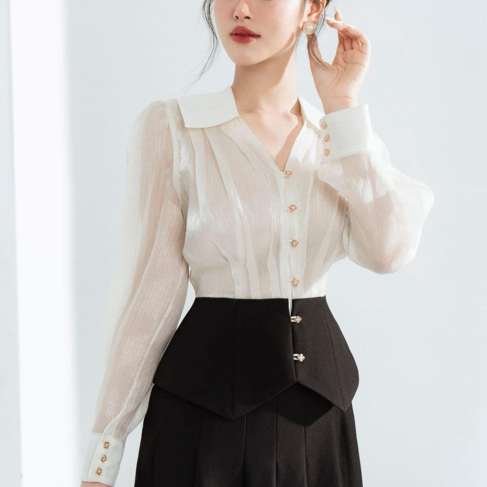 Kelly A-line Knife-Pleated Polycotton Midi Skirt - MEAN BLVD