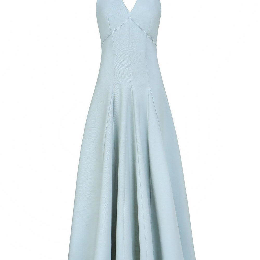 Kelly Halter Sleeveless Crepe Ankle Length Dress - MEAN BLVD