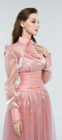 Kenna Blouson Tie Neck Voile Top - MEAN BLVD