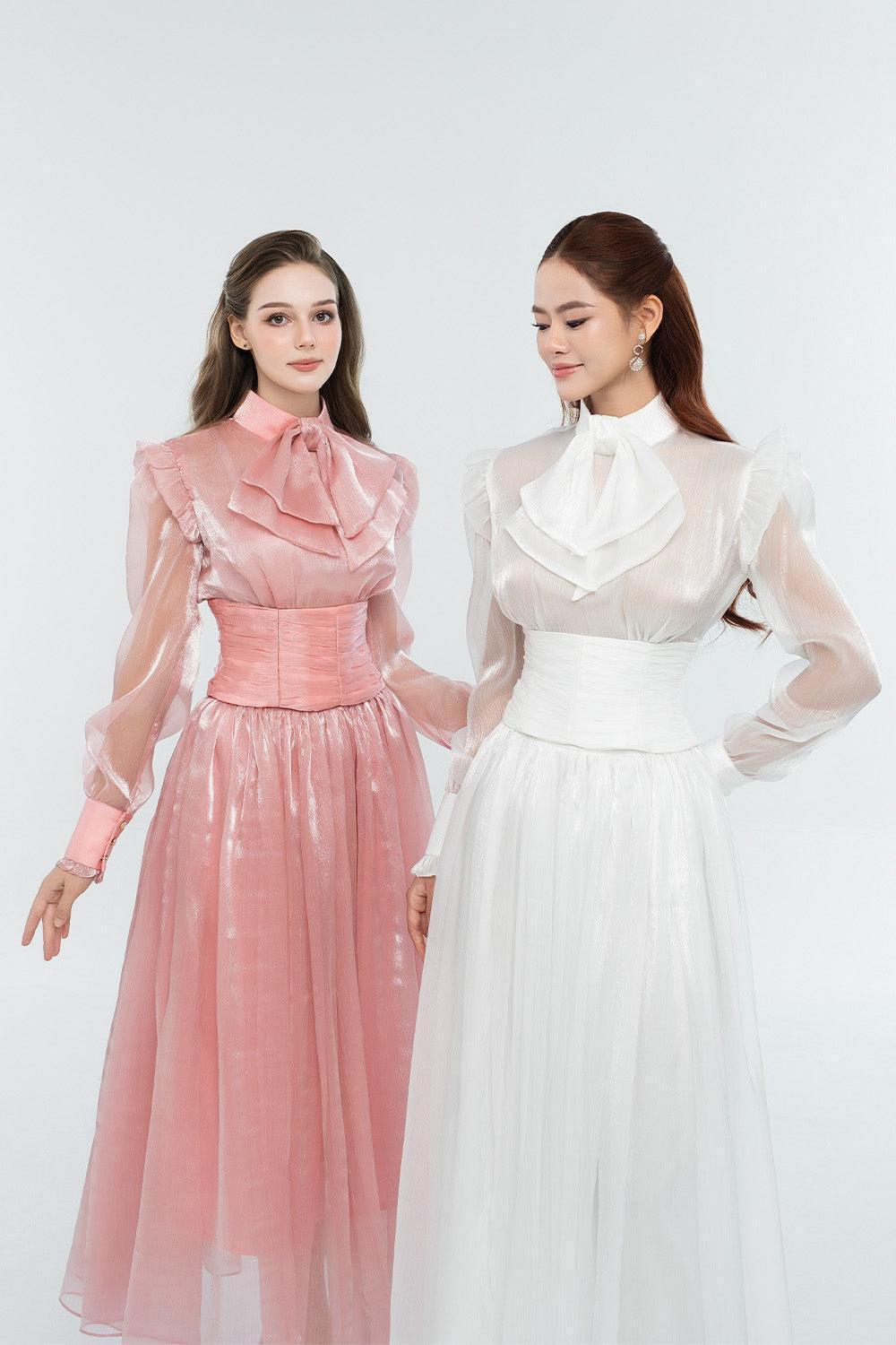 Kenna Gathered Flared Voile Ankle Length Skirt - MEAN BLVD