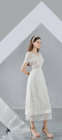Kenna Straight Cape Sleeved Organza Midi Dress - MEAN BLVD