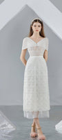 Kenna Straight Cape Sleeved Organza Midi Dress - MEAN BLVD
