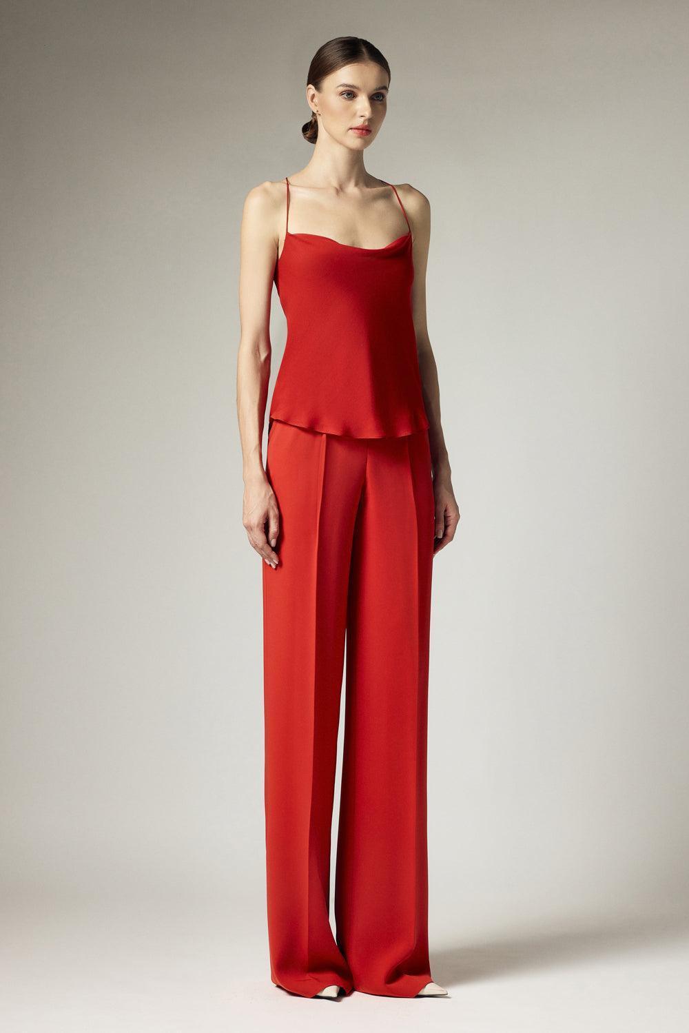 Kenya Straight Wide Leg Crepe Floor Length Pants - MEAN BLVD