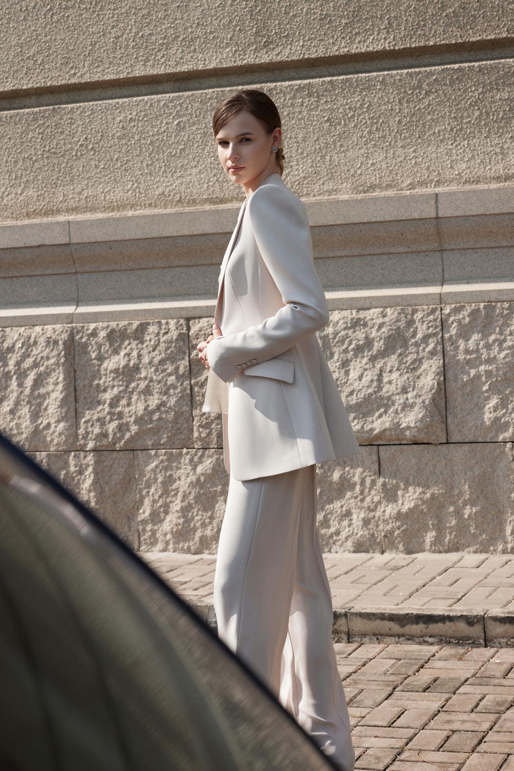 Kenya Straight Wide Leg Crepe Floor Length Pants - MEAN BLVD