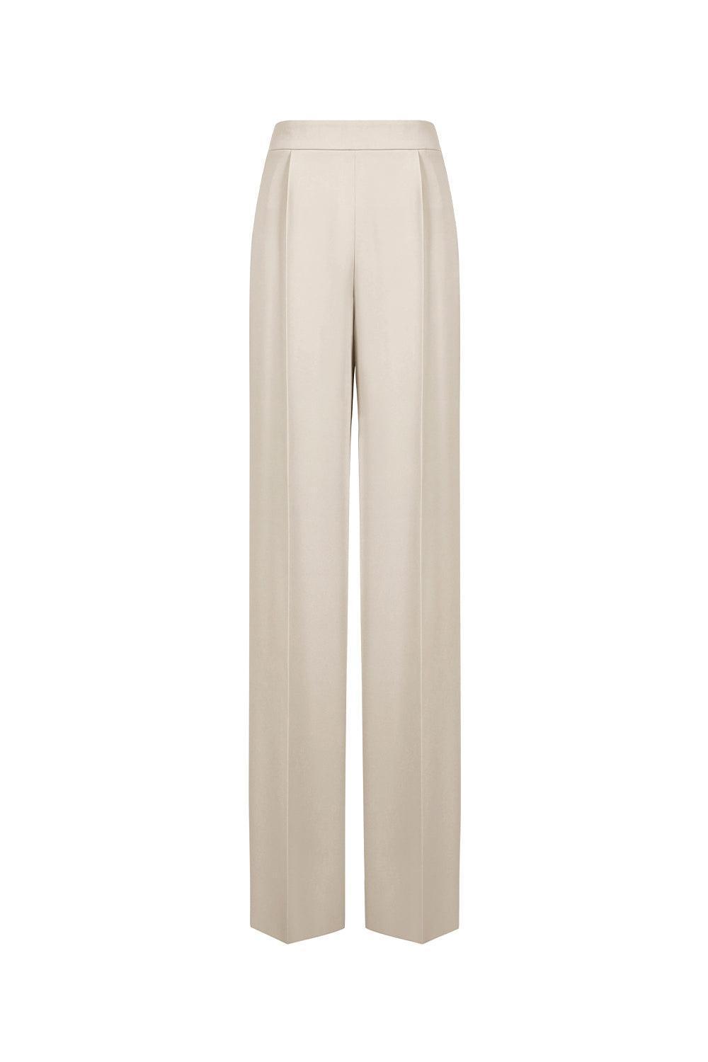 Kenya Straight Wide Leg Crepe Floor Length Pants - MEAN BLVD