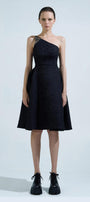 Kenzie Fit and Flare One Shoulder Brocade Knee-length Dress - MEAN BLVD