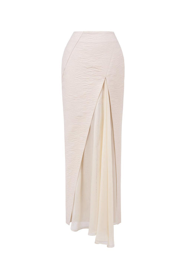 Khiet Trumpet Side Slit Silk Linen Maxi Skirt - MEAN BLVD