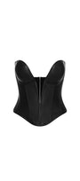 Kiana Cropped Chest Cup Leather Top - MEAN BLVD