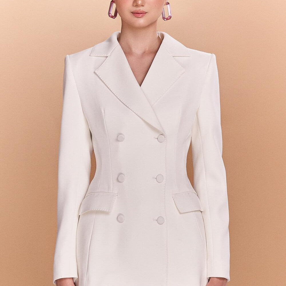 Kiara Sheath Double Breasted Crepe Blazer - MEAN BLVD