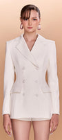 Kiara Sheath Double Breasted Crepe Blazer - MEAN BLVD