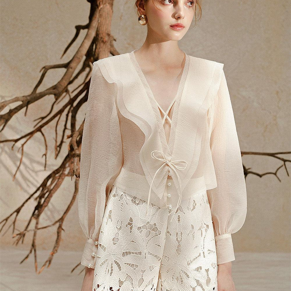 Kiera Straight High Waist Cotton Lace Mini Shorts - MEAN BLVD