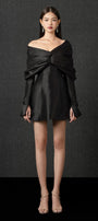 Kieran A-line Off-Shoulder Taffeta Mini Dress - MEAN BLVD