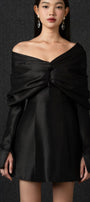 Kieran A-line Off-Shoulder Taffeta Mini Dress - MEAN BLVD