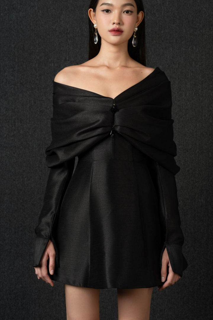 Kieran A-line Off-Shoulder Taffeta Mini Dress - MEAN BLVD