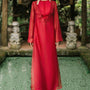 Kim Straight V-Neck Floss Silk Calf Length Ao Dai - MEAN BLVD