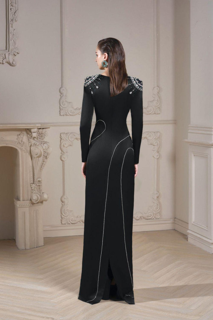 Kimberly Sheath Square Shoulder Silk Satin Floor Length Dress - MEAN BLVD
