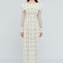 Kinley Sheath Cape Shoulder Chanel Midi Dress - MEAN BLVD